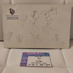 One-Of-A-Kind 2006 New York Nets Basketball 9 Cheerleaders' Autographs and Stub